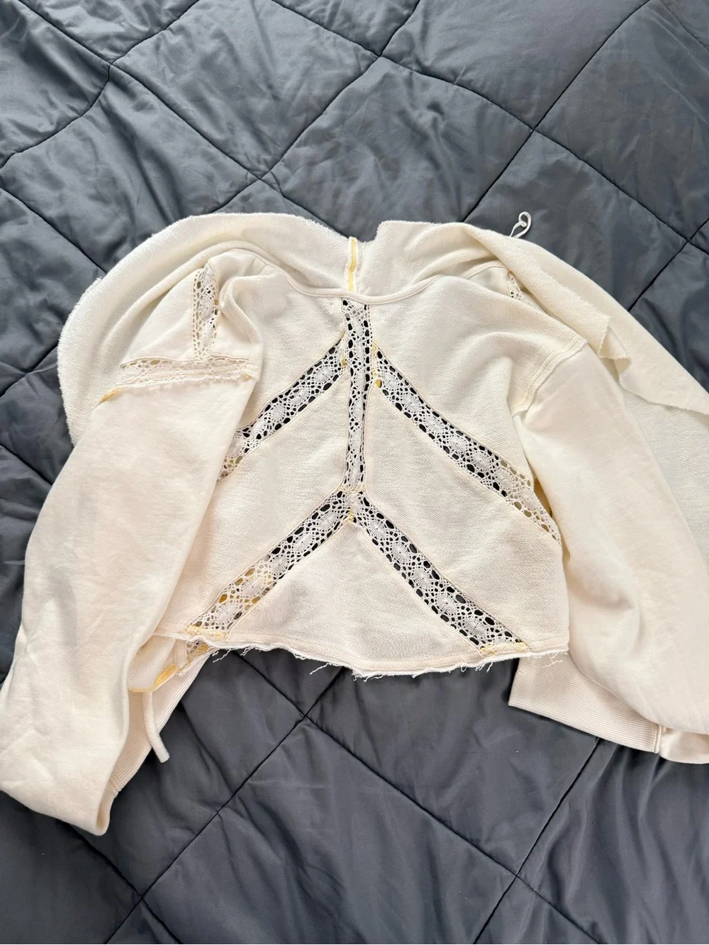 NWOT Free People White Draped Open-Front Cardigan